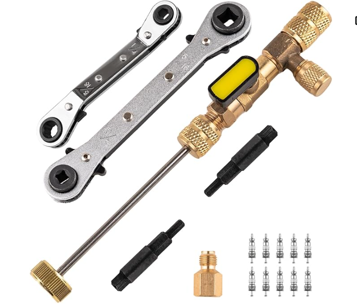 Valve Core Remover/Installer Tool & HVAC Service Wrench Set