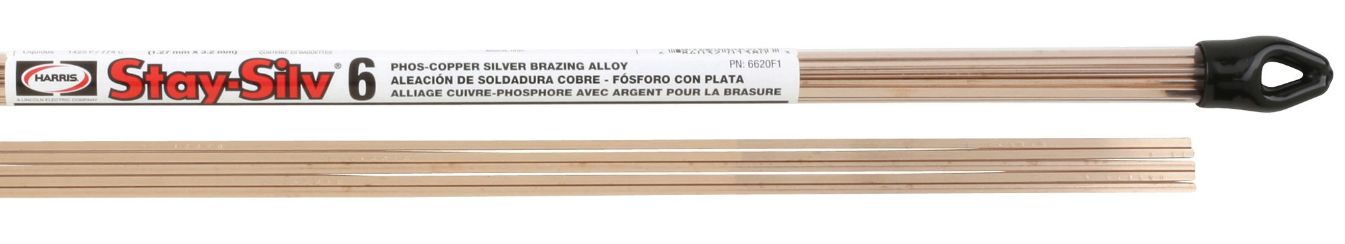 Harris Stay-Silv 6 Phos-Copper Brazing Alloy .050 x 1/8" x 20" (28-Stick Tube)
