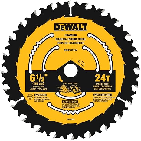 DeWalt DWA161224 6-1/2" 24-Tooth Framing Circular Saw Blade