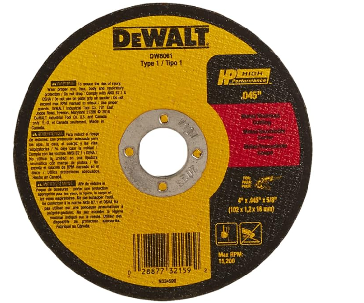 DeWalt DW8061 4" x .045" x 5/8" Cut-Off Wheel