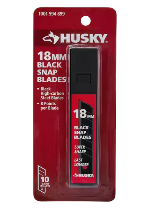 18mm Black Steel Snap Blades (10-Pack)