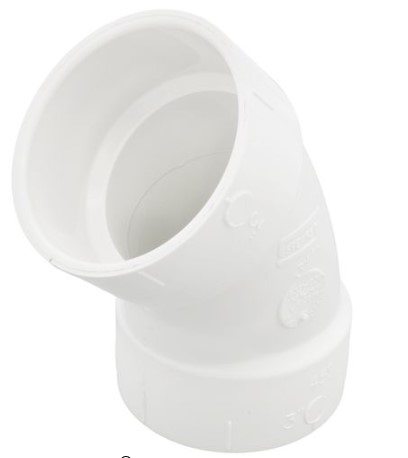 PVC 3" 45° Elbow Hub x Hub
