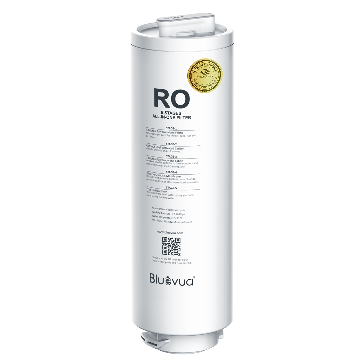Bluevua RO100ROPOT-Lite Reverse Osmosis Replacement Filter