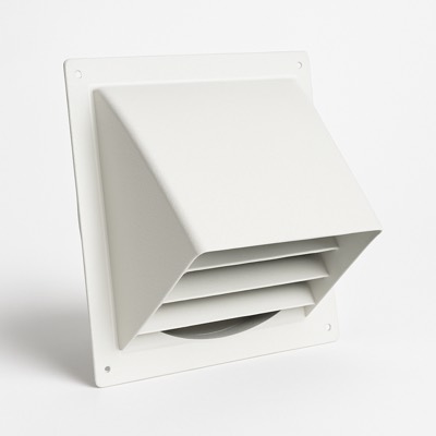 10" Galvanized Steel Exterior Wall Vent Cap, White