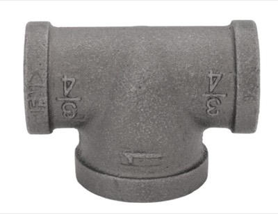 Black Iron Tee 3/4" x 3/4" x 1"