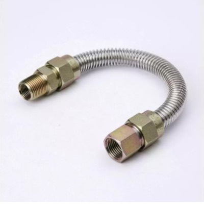 Flex Gas Connector Silver 1/2" x 24" MIP x MIP