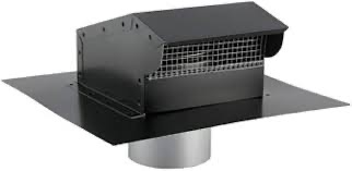 RC12P Roof Cap, Black Painted Steel, 12" Duct