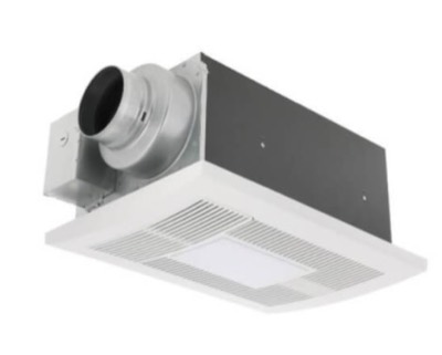 Panasonic WhisperWarm DC Fan-Heater-Light, 50-80-110 CFM, ECM Motor
