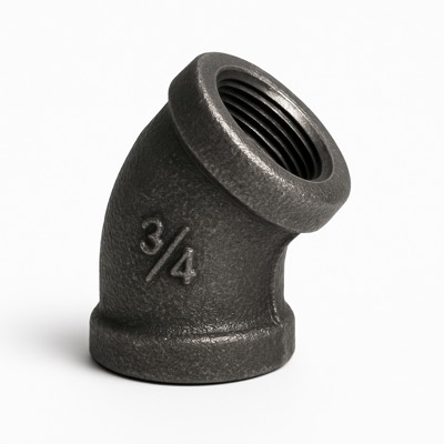 Black Iron 3/4" 45-Degree Elbow